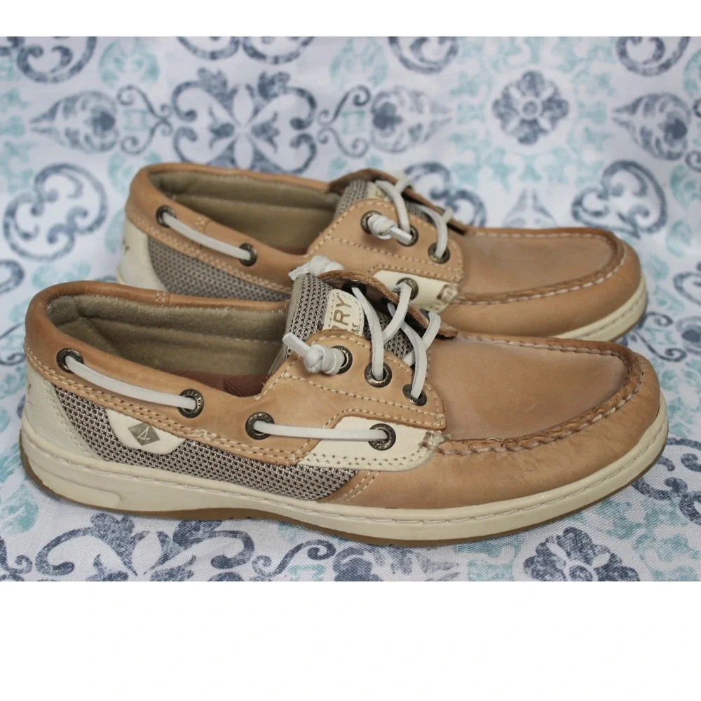 Sperry Top Sider Women STS97405‎ Tan Leather Boat Shoes Size 6M